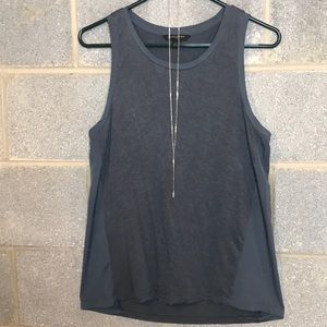 Blue/grey tank top.